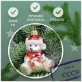 Irena-Co елочная игрушка, стекло Мишка Бэби (6,5х6,5х5см)