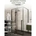 Душевой уголок Ceruttispa C1A (90x120x195), без поддона, профиль черный, стекло прозрачное