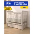 Детская кроватка с ящиком и маятником для новорожденного из массива берёзы, Ariel-02, 120х60, Кашемир
