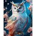 Алмазная мозаика на подрамнике 40x50 см. BoomBoomShop. Сказочный филин на дереве