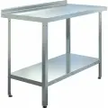 Стол производственный Assum, 800х800х850мм, борт, открытый, 1 полка сплошная оцинк, разборный, каркас уголок оцинк, ст. нерж.430