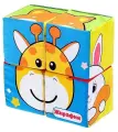 Мягкие кубики Зверята, 4 шт, 8 х 8 см, по методике Монтессори