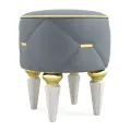 Пуфик Дубай Круглый на Высоких ножках Велюр серый / ножки - слоновая кость Djivani