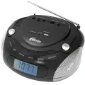 Радиоприемник Ritmix RBB-030 Bluetooth, 10 Вт, usb microSD FM, AM, SW, 220 В . аккумулятор. чёрно-серебристый