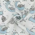 Ткань муслиновая отрез 100x125 см 100% хлопок PEPPY EMBRACE, Shannon Fabrics, emlittleone baby blue