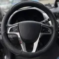 Оплетка на руль Ленд Ровер Рендж Ровер Эвок (2015 - 2018) внедорожник 5 дверей / Land Rover Range Rover Evoque, искусственная кожа (высокого качества), Черный