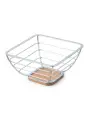 Корзина для фруктов Pomi D'Oro Filo Di Ferro P850108, дерево/проволока, квадратная, 24 см х 24 см