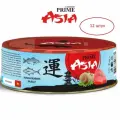 PRIME ASIA корм влажный Тунец с сибасом в желе для кошек 85г (12 шт)
