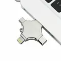 Металическая флешка 1TB / многофункциональная, для iOS, Android, PC, TV и многих других устройств / 4 in 1 / OTG 3.0