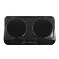 Электрическая плита LUMME LU-3638, стеклокерамическая, черная, 2 конфорки