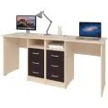 Стол письменный Хит-34, ШхГ: 180х50 см, цвет: Дуб молочный/Венге
