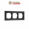 Рамка из металла на 3 поста Werkel AluMax W0033508 черный алюминий