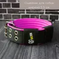 Ошейник для собак широкий. Ширина 5 см. Обхват 35-47 см. Черный с розовым. Усиленная пряжка.