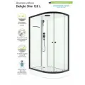 Душевая кабина Domani-Spa Delight Slim левосторонняя 120х80, белая, черный профиль, низкий поддон, прозрачное стекло