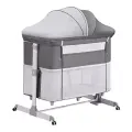 Детская кроватка для новорожденного с маятником Dearest приставная с матрасом, с москитной сеткой, манеж