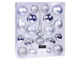 Набор ёлочных украшений блестящие традиции, пластик, серебряный, 6-13 см (19 шт.), Koopman International