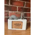 Кухонный диспенсер Kitchen для моющего средства , дозатор для мыла с губкой, Дерево белый