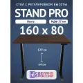 Стол двухмоторный с регулируемой высотой Upstol Stand PRO подстолье черное и столешница МДФ шпон Венге 160х80