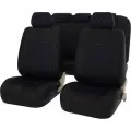 Чехлы на сиденья автомобильные в машину универсальные весь салон PSV Elegant Next (Черный/отстрочка синяя), экокожа