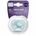 Пустышка Philips Avent ultra soft силиконовая с футляром, 6-18 мес.