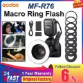 Godox MF-R76 5000K Макро-светодиодный кольцевой светильник Speedlite для Sony Canon Nikon Camera 5D 6D 7D 60D 70D 80D D850 A7MIV, MF-R76