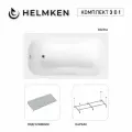 Акриловая ванна Helmken Edelva 130х70 комплект 3 в 1: ванна, каркас, серый подголовник