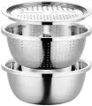 Набор 3 в 1 миска, дуршлаг, крышка с теркой Kamille KM-5125