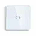 Сенсорный выключатель одноклавишный белый 2.5D округлый 86*86 мм TAWOIA