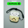 Чехол на airpods 4, для наушников айрподс 4, защитный кейс силикон soft-touch , с принтом