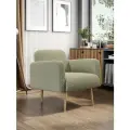 Кресло мягкое Уилбер для отдыха дома, ножки из дерева, 73 х 74 х 74 см, Зеленый, BARNI dusty green