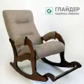 Кресло-качалка для дома и дачи Glider с подножкой Аоста в ткани рогожка, цвет бежевый