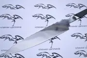 Кованый клинок шефа  Средняя кухня кованая сталь х12мф