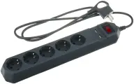Сетевой фильтр ЭРА USF-5es-1.5m-USB-B с базовой защитой с заземлением с выключат