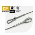 Тросовый комплект KF102 для подвешивания нерегулируемый из нержавеющей стали А4 (AISI 316) 80 метров (трос 3мм, наконечник обжимной с петлей 2шт, карабин пружинный 1шт, карабин винтовой 1шт)