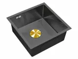 Мойка кухонная квадратная SKS 4444 GRAFIT графит, цветная накладка светлая бронза