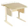 Парта Дэми СУТ-24-01 75см с задней приставкой клен/бежевый/бежевые ноги