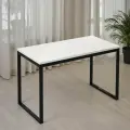 Стол письменный Лофт 120х60см Белый черные ножки (усиленный)