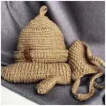 Jute. krd/Набор аксессуаров для бани и сауны/шапка для бани/набор для бани, джутовая рукавичка, натуральная мочалка