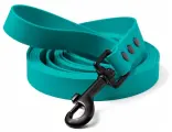 Поводок из биотана 1 м, ширина 16 мм, Woofy Loket , бирюзовый, гладкий прорезиненный, водостойкий