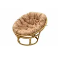 Кресло для отдыха Папасан арт. Р110Н Ø110см ротанг натуральный 3 уп(1 уп корзина медовый, 1 уп подставка, 1 уп подушка беж)