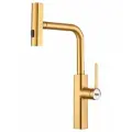 Смеситель для кухни Haiba HB73824-5, выдвижной излив, нержавеющая сталь, золото
