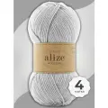 Пряжа для вязания Alize Wooltime шерстяная, цвет 208 Мокрый снег, 100 г / 200 м, 4 мотка