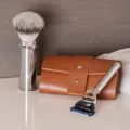 Дорожный бритвенный набор MUEHLE, чехол из натуральной кожи, дорожный помазок, дорожная бритва Fusion (RT 1 F)