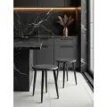 Табурет Mr. Koff, кухонный, круглый, мдф/металл, черно-серый, 35х35х45 см