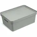 Коробка для хранения с крышкой «Фортуна», цвет серый, 38*28*15см