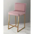 Барный стул для визажиста розовый / золото Johny Wood , для салона и домашнего использования на металлическом основании