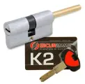 Цилиндровый механизм SECUREMME K2 ключ/шток 60 мм. (30+30) матовый никель (личинка замка, сердцевина, секретка, врезной, цилиндр)