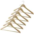 Набор вешалок дерев, 6 шт, прямых, с переклад, 44.5*23*1.2 см, натур. цвет