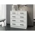 Комод 5 ящиков Эра К800-3/2 (80х44х83 см), ЛДСП Белый гладкий
