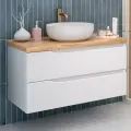 Тумба со столешницей под накладную раковину NORDIC 100, подвесная, с ящиками / AQUA DE MARCO